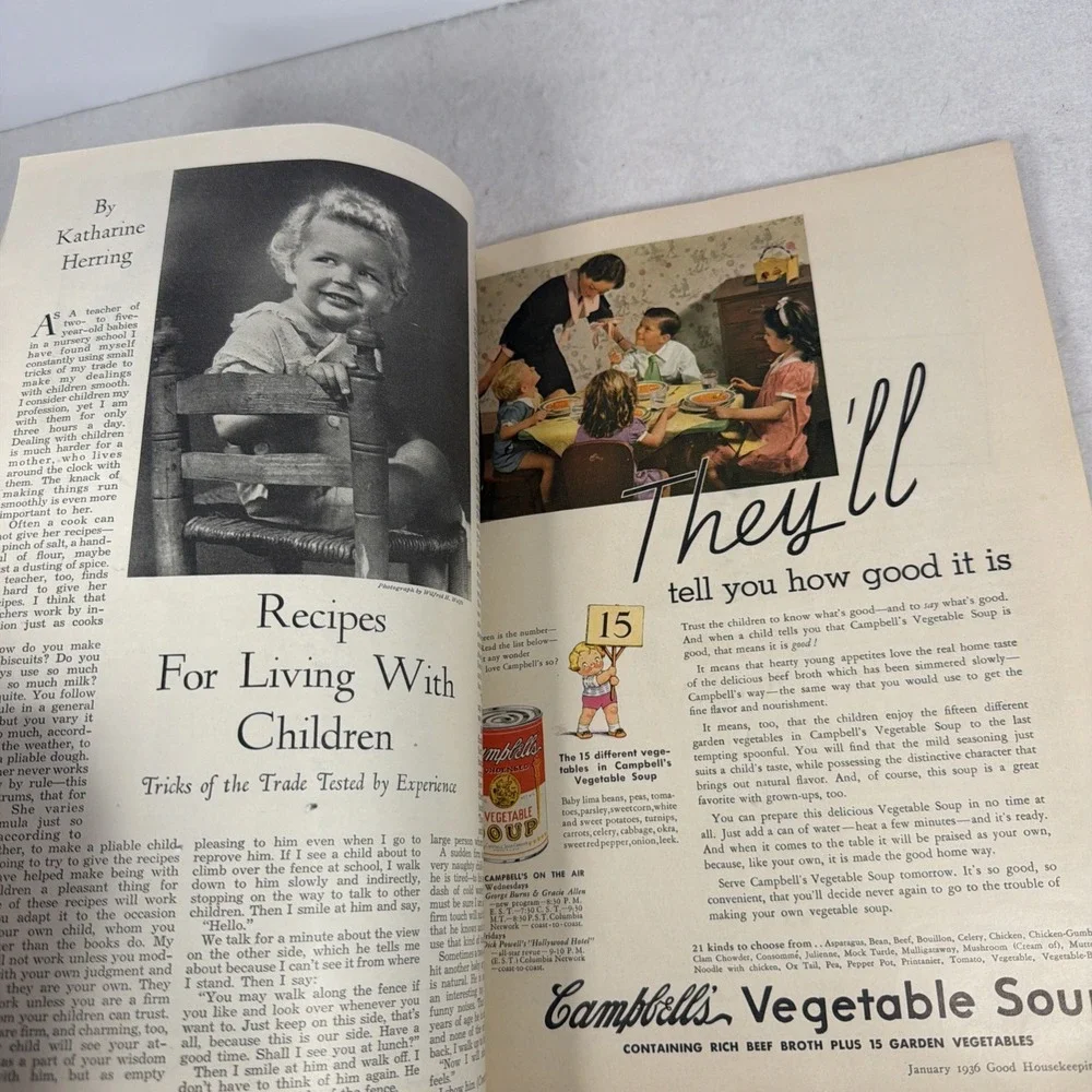 Good Housekeeping Magazine January 1936 Vintage NO Back Cover Disney Ford Ad